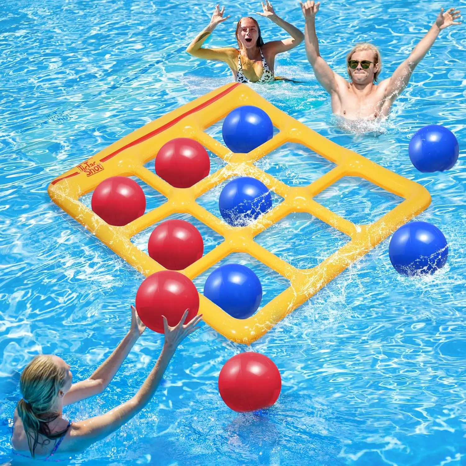 Générique Jouet À Lancer - Jeu De Lancer De Balle Flottante De Piscine - Ensemble De Jeux De Sports Aquatiques EVA Anneau avec 10 Ball pour Sport Nautiques
