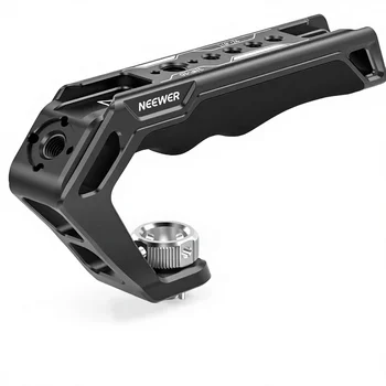NEEWER Camera Top Handle with 3/8" ARRI Locating Pins Comfort Silicone Grip with 1/4" 3/8" Threads and 3 Cold Shoes