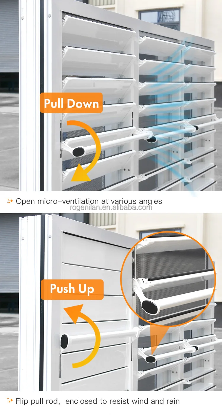 Rogenilan Factory Custom Interior Plantation Aluminum Window Shutters