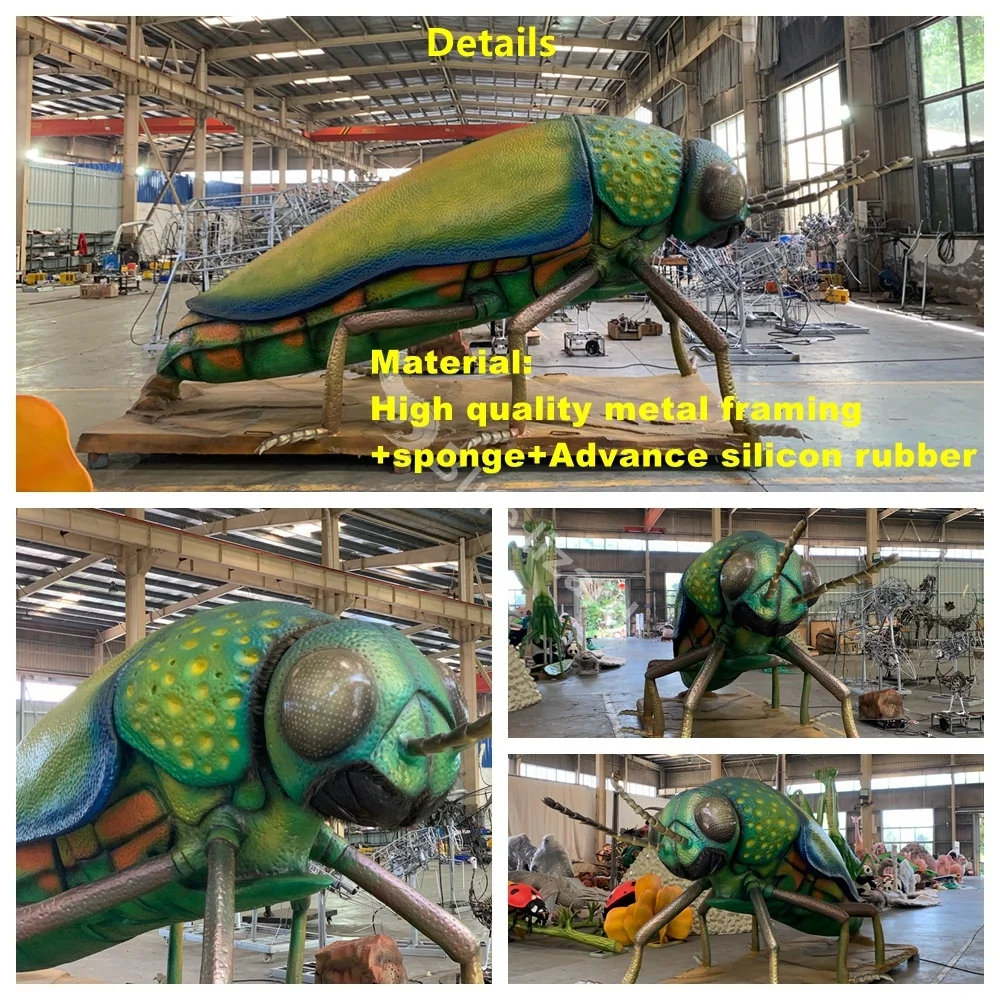 Blue Lizard High Quality Realistic Robot Animatronic Mechanical Animal Insects Model Simulation Jewel Beetle for Sale