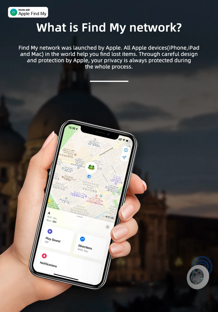 Works With Smart Tag for Apple Find My, GPS Items Tracker With Tag Holder & Keychains,IPX8 Waterproof Key Finder