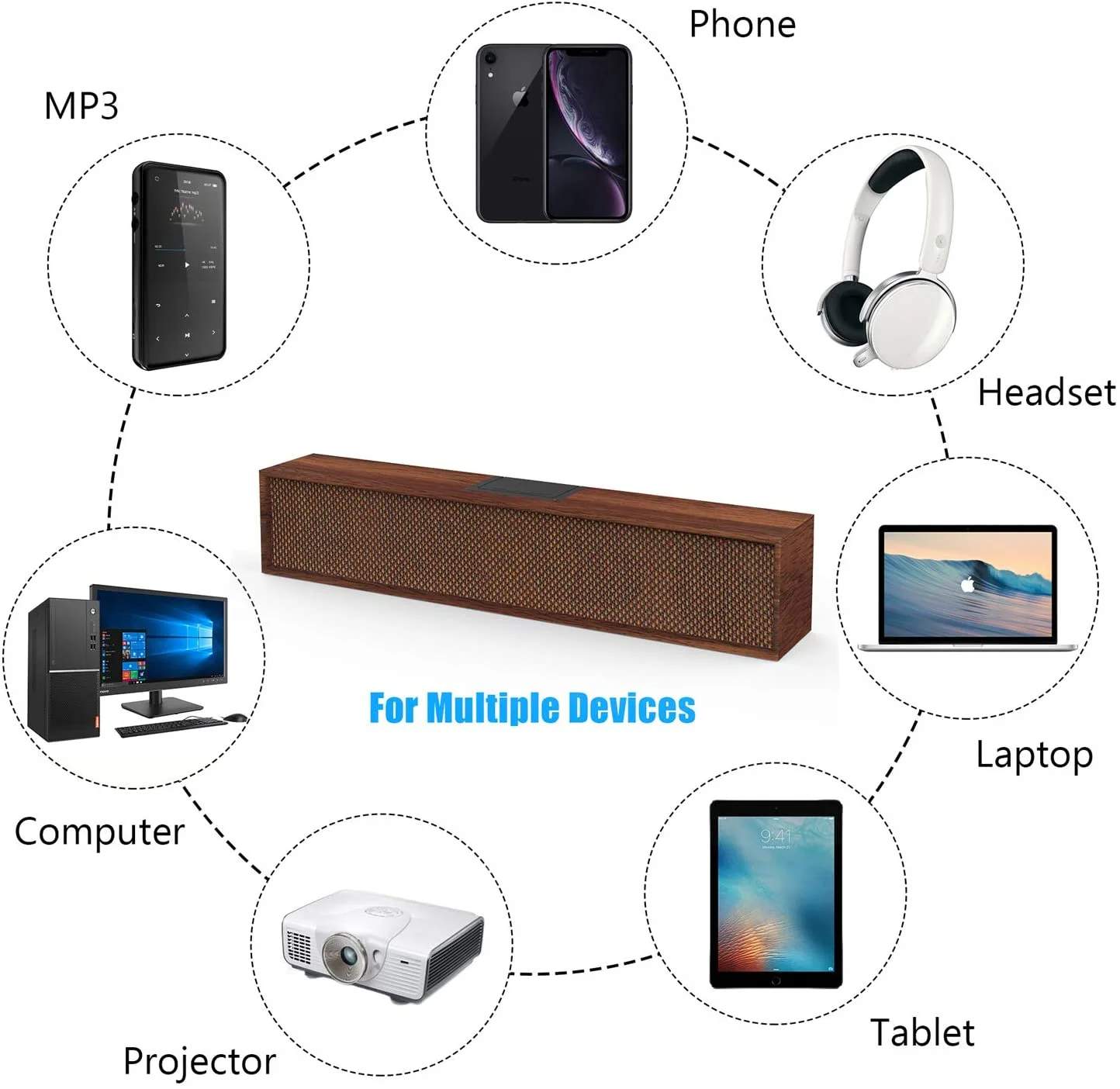 Wooden Speaker Eco Friendly 20w Wood Box Outdoor Speaker Portable Subwoofer Wireless Speaker For