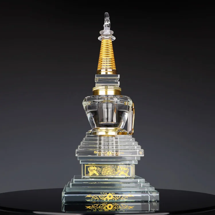 Wholesale Customize Figurane Temple Tower Quartz Large Glass Crystal Towers factory