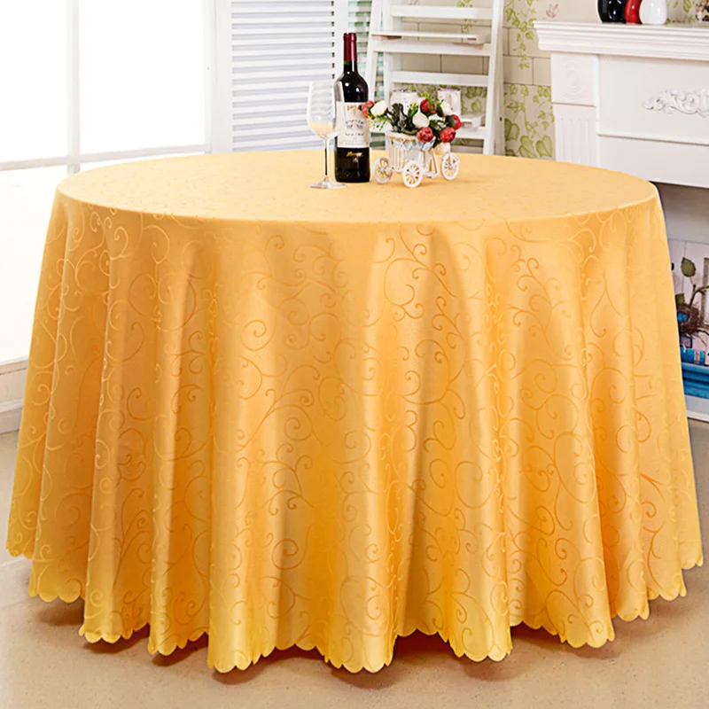 Cheap Jacquard Round Table Cloths and Polyester Luxury Tablecloths for Weddings