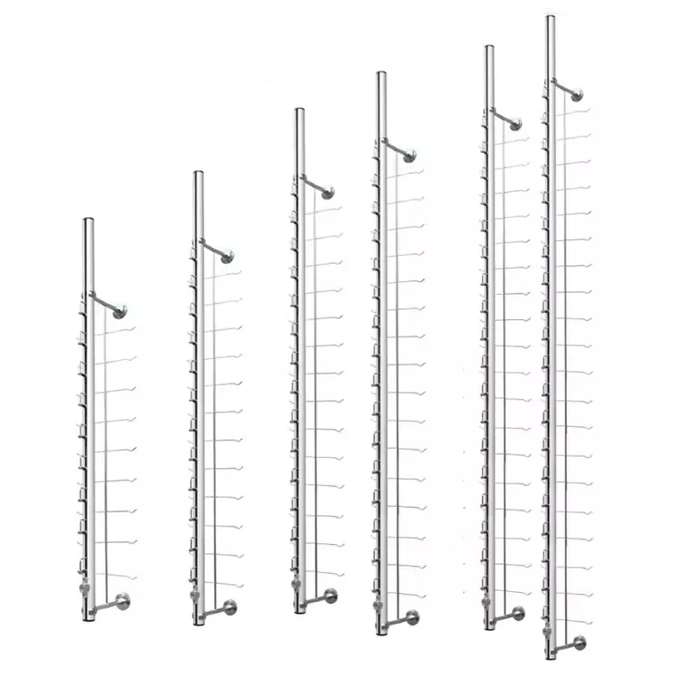 Easy Wall Mounted Aluminum Alloy Optical Frame Displays Eyeglass Display Rod Stand for Optical Shops