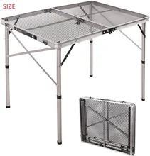 Square  Folding Portable Grill Table for Outside, Lightweight Aluminum Metal Grill Stand Table for Camping Cooking BBQ RV Picnic