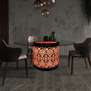 Acrylic Portable Durable Colorful Modern Style Pattern LED Dining Table Rechargeable Led Bar Furniture for Nightclub Use