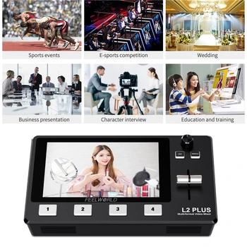 FEELWORLD L2 PLUS 5.5" LCD Touch Screen PTZ Control Chroma Key USB3.0 Multi-camera Video Mixer Switcher for Live Streaming product image