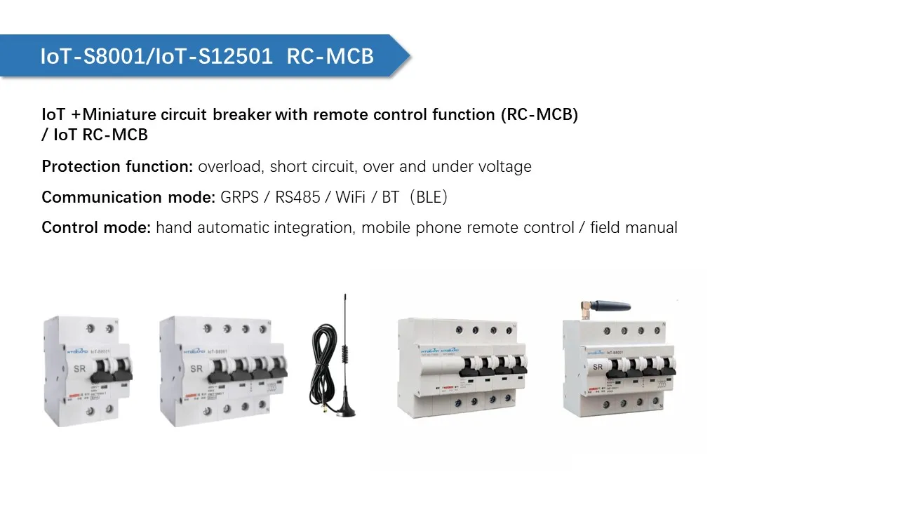 remote control circuit breakers with4G wifi RS485 communication smart MCB 2 pole 4pole 32A 40A50A63A80A 230v 50Hz smart home