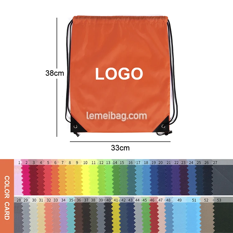 Drawstring Backpack Bags Cinch Sack Cheap Waterpoof 210D Polyester Drawstring Bag