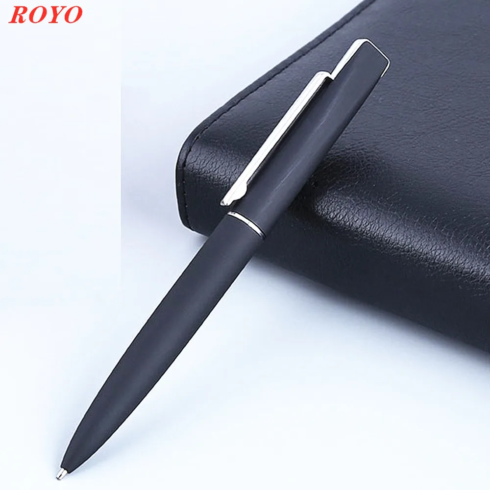 Metal Ball Pen Black White Simple Luxury Fine Ballpoint Pens With Custom Logo for Business Gift and Promotional