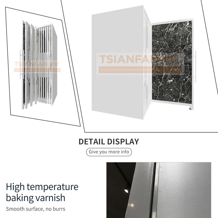 Tsianfan Modern Pushpull Slab Stone Exhibition Sliding Display Ceramic