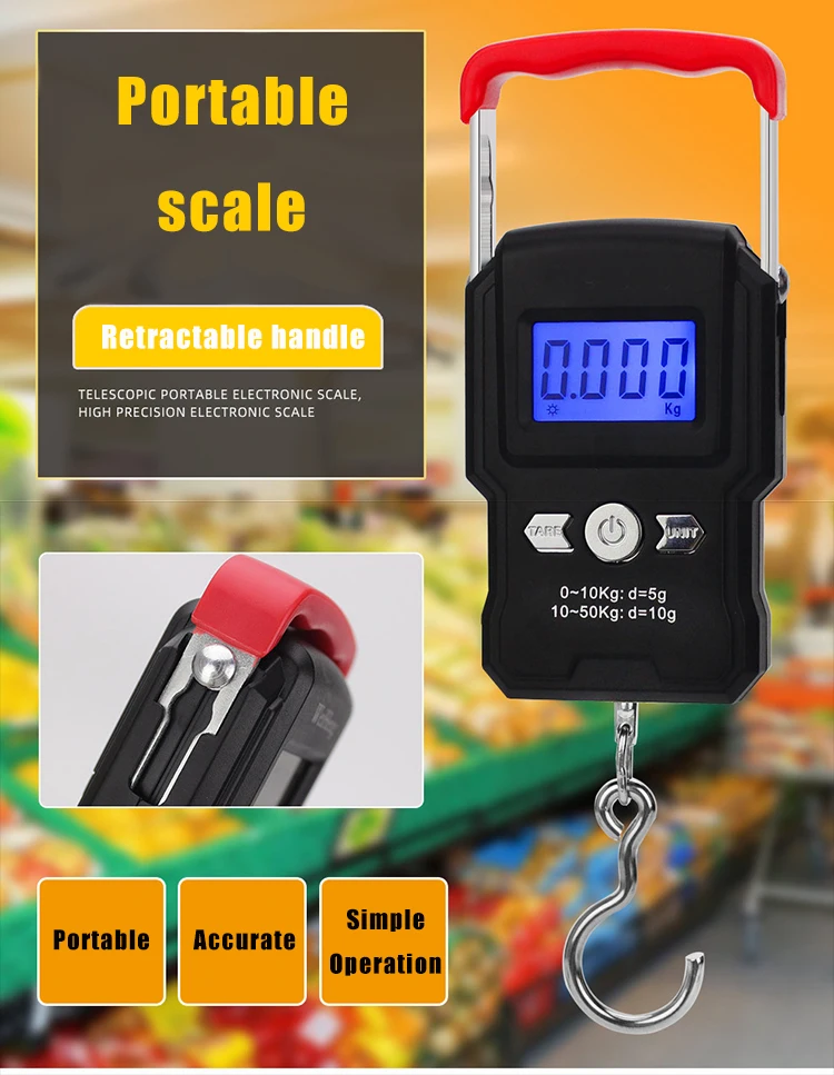 WeiHe 50Kg/10g 10kg /5gLCD Electronic Portable Digital Scale Hanging Hook  Fishing Travel Double Precision Luggage Weight Scale| Alibaba.com