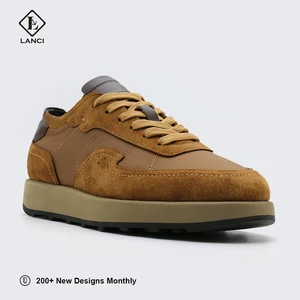 Men's Casual Shoes Anti-Slip Genuine Suede Leather Running Sneakers Leather Insole Waterproof Customized Leather Sneaker