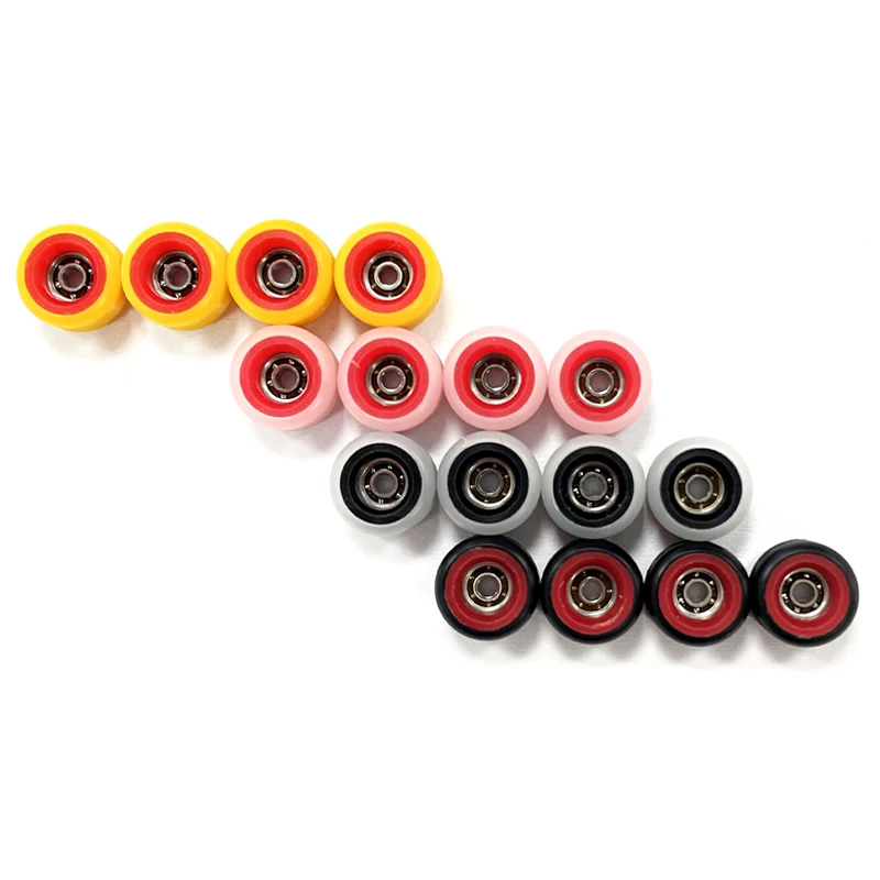 High Speed Bearing Fingerboard Wheels Duro Double Color Fingerboards Wheels With Bearings Two