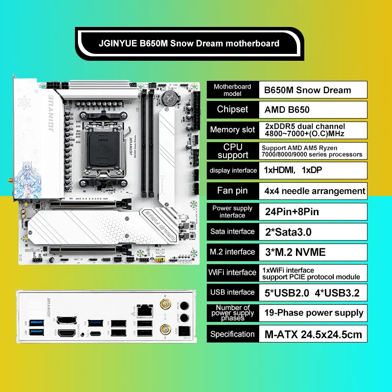 JGINYUE B650M  DREAM マザーボード 未使用品 中古】JGINYUE B650M GAMING PLUS B650/AM5/MicroATX【ECセンター