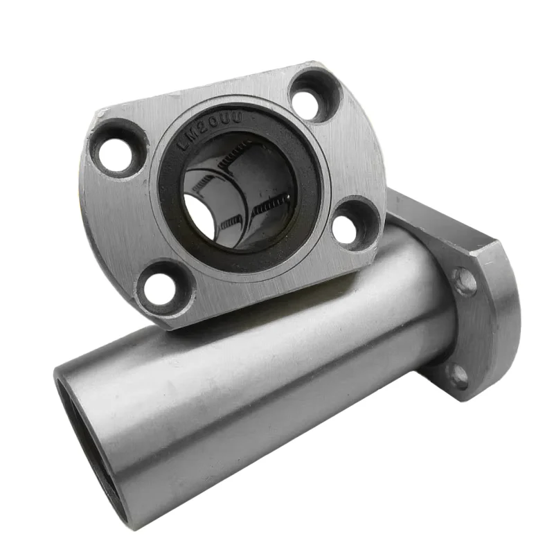 Double Cut Edge Extended Oval Flange Linear Bearing Optical Axis Sliding Block Chrome Steel 1 Year Warranty LMH10LUULMH16LUU