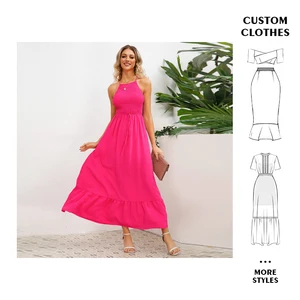 Bozon Sexy Party Vacation Halter Evening Gown Long Dress Women Lady Elegant High Quality Backless Maxi Dress