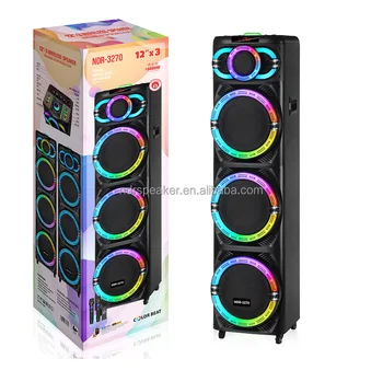 NDR-3260 Wireless BT Karaoke Speaker 2 Mic Colorful Light Speaker Bass HI-FI Music Party Speaker Outdoor Use big power 100W