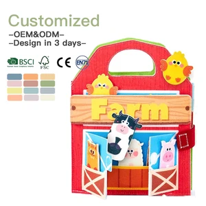 Hot Selling Montessori Toys for 1 Year Old Boy Girl Gifts - Educational Activity Books Felt Learning Board Airplane Travel Toys