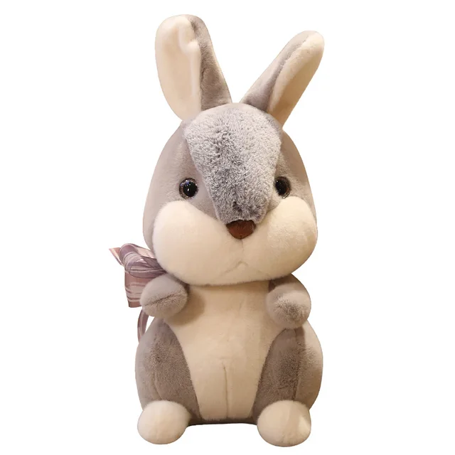 Wholesale plush toys stuffed rabbit doll bunny ribbon big eared rabbit squirrel rabbit claw machine doll
