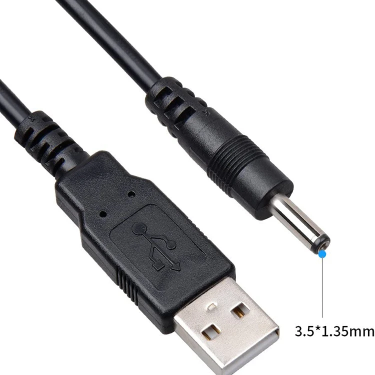 USB 2.0 A to 3.5mm Barrel Connector Jack DC Power Cable 