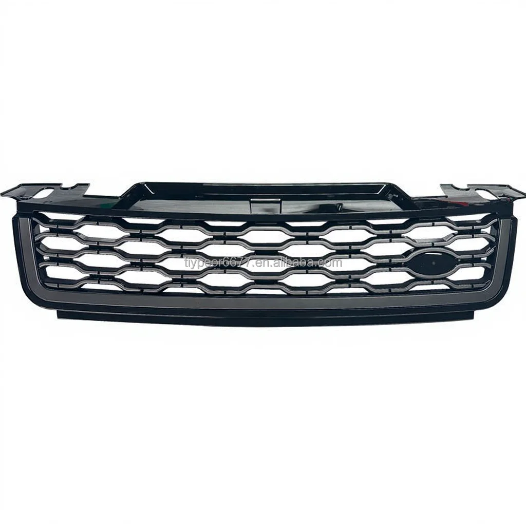 product tiypeor car front bumper mesh grille for land rover range rover sport 2018   2020 car accessories all black silver upper grille-3