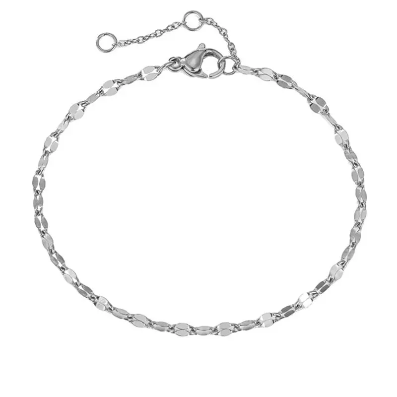 Silver chain anklet