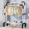 White reinforced double pole 130cm with coat hook and post