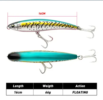 Cheery Stickbait Fishing Lure 160mm 66g Floating Wobble Pencil Reinforced Artificial Hard Bait Sea Tuna GT Fishing Lures – Pencil – view 3