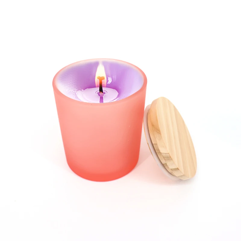 Fast Delivery Clear Glass Candle Jar With Wooden Lid Bulk Empty Candle