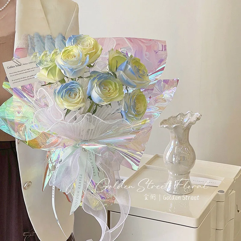 Papier Bouquet De Fleur Papier Cellophane Irisé 20 Feuilles 56x56 Cm - Emballage Cadeau Transparent Arc-en-ciel Pour Fleurs Et Bricolage Papier Cellophane 56x56cm Papier Bouquet De Fleur Papier Cellophane Irisé 20 Feuilles 56x56 Cm - Emballage Cadeau Transparent Arc-en-ciel Pour Fleurs Et Bricolage Papier Cellophane 56x56cm