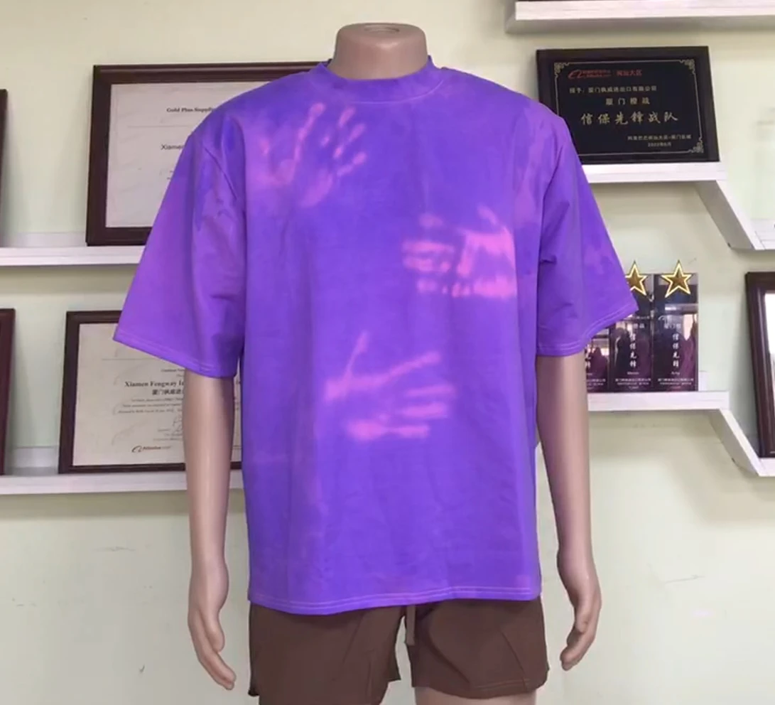 Custom Tshirt for Thermochromic Temperature Sensitive Color Change Heat  Reactive Water Discoloration Glow Clothing