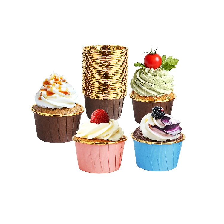 High Quality Oil Proof Roll Mouth Coated Paper Cup Grease Proof Paper Cupcake Liners Baking Cake Cups