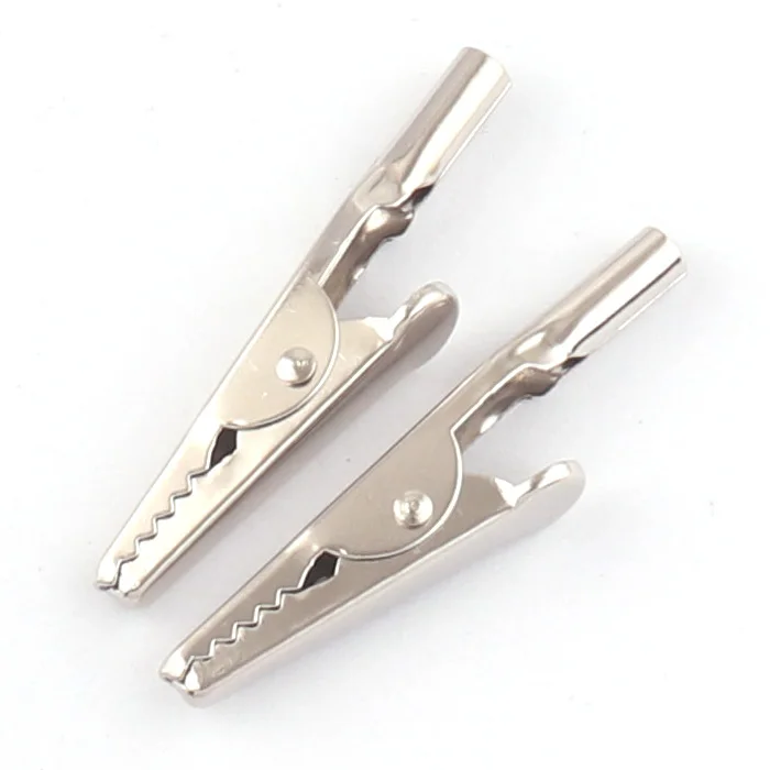 Фабричная поставка серебристого металла защищенный зажим «крокодил» Крокодил Зажимы батарея