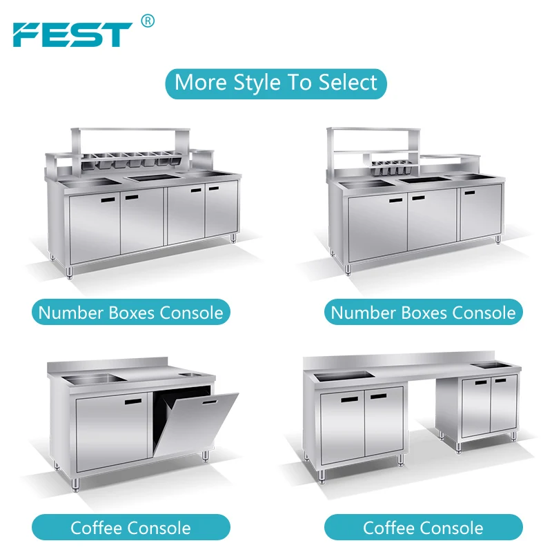 Commercial Customized Bubble Tea Work Bench Milk Tea and Fresh Juice Counter Bar Counter  Bubble Tea Counter With All