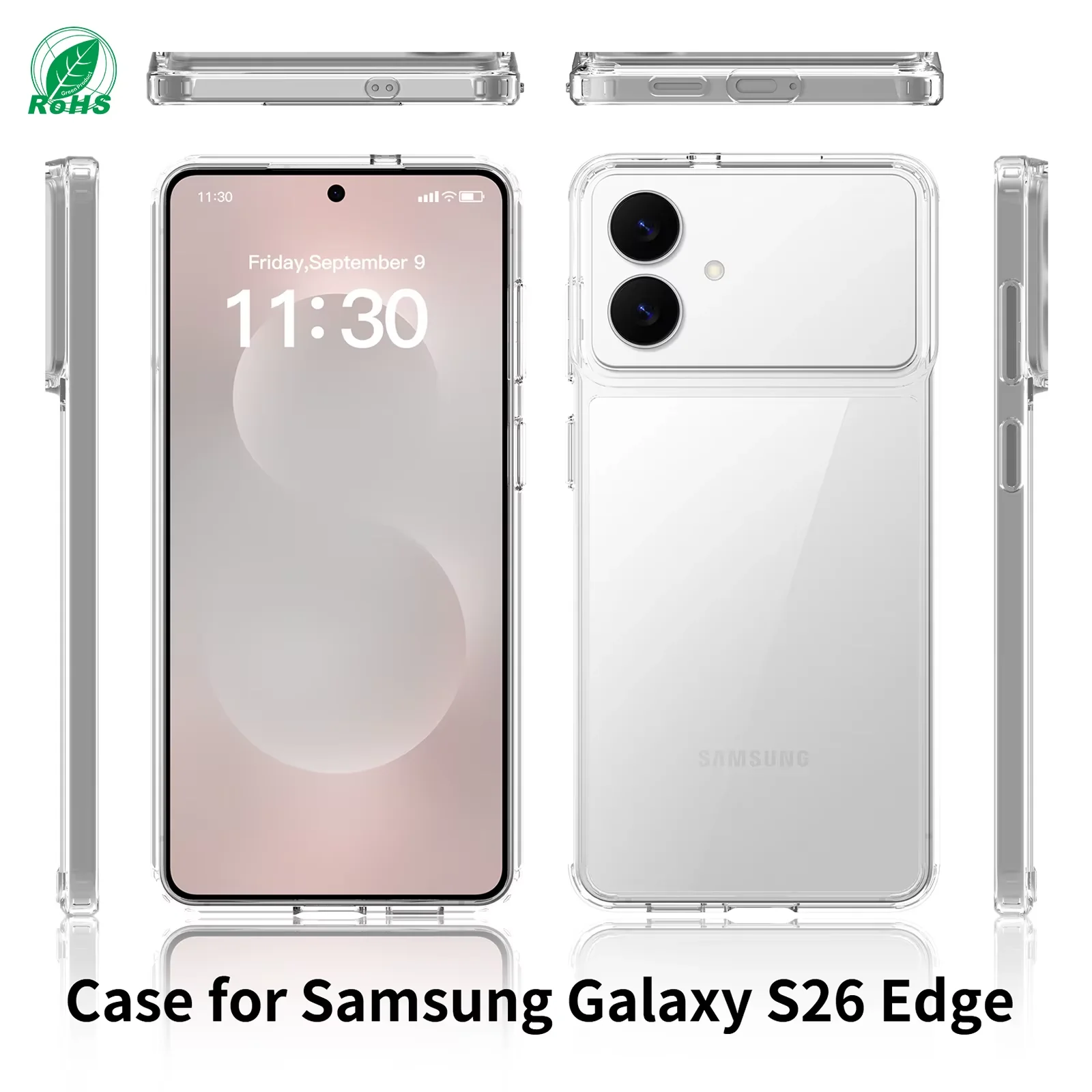 product laudtec tpu pc clear phone cases for samsung galaxy s26 edge ultra thin lightweight cover anti yellow shell simple sjk1103-5