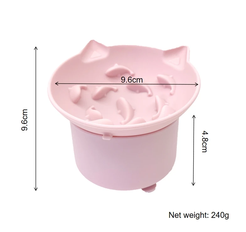 Силиконовая наклонная миска для кошки на присоске с подставкой