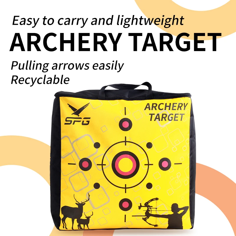 SPG Archery Target Polymer Synthetic Fiber Bag Hunting Shooting Sports Compound Recurve Bow Square Replaceable Equipment