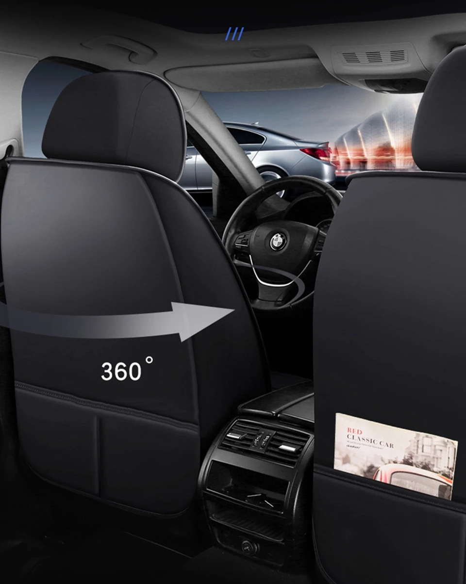 Car Seat Covers Full Set Premium Faux Leather Automotive Front And