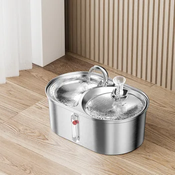 3L Eco-Friendly Smart Pet Stainless Steel Water Dispenser Charge Powered Solid Pattern Smart Feeder for Cat and Dog
