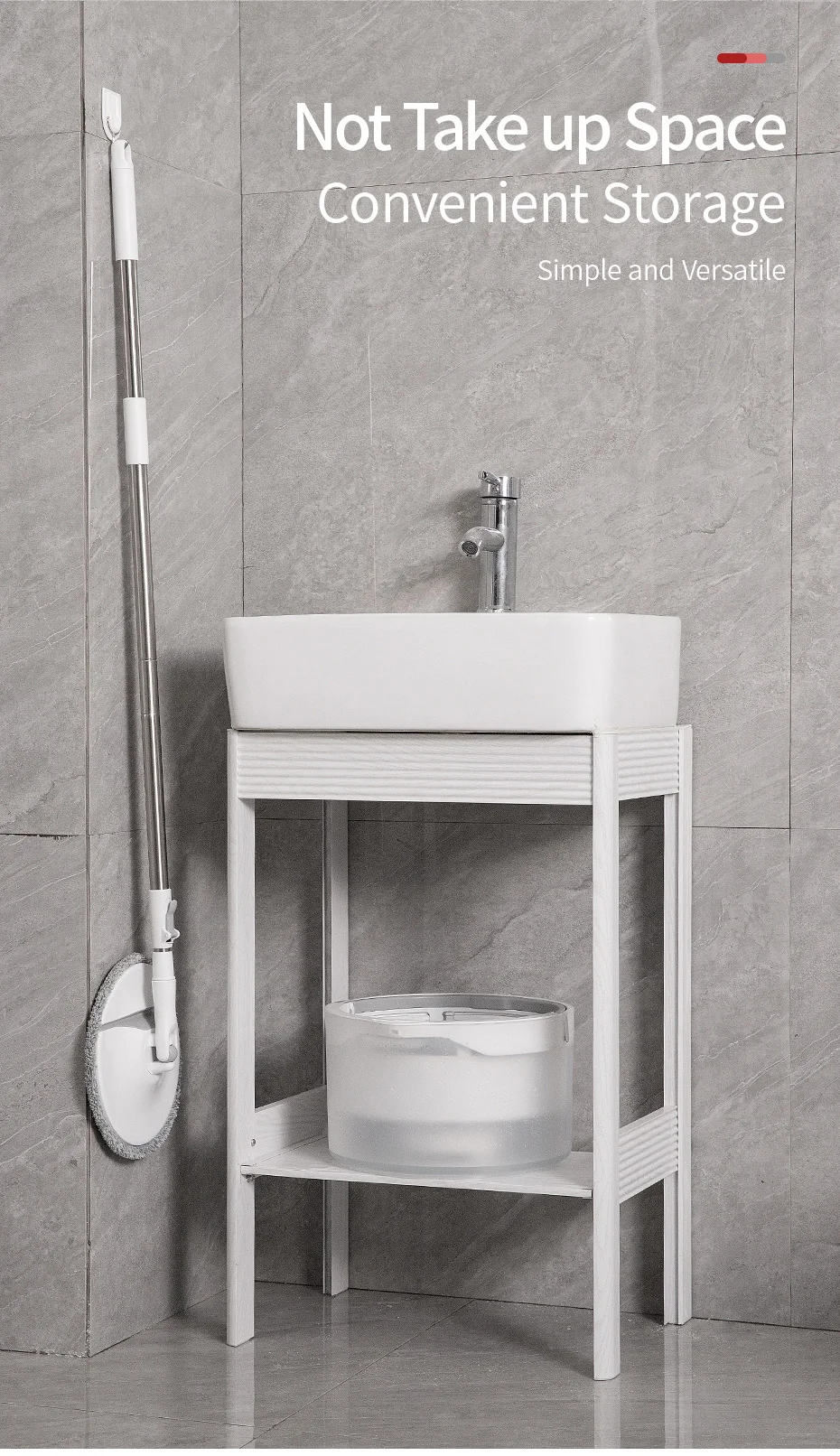 360 Rotation Microfiber Lazy Spin Mop Bucket Set Dirty Clean Water Separation Bucket