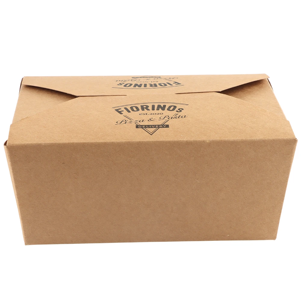 Custom printing eco-friendly biodegradable disposable take away fast food packaging kraft paper lunch box