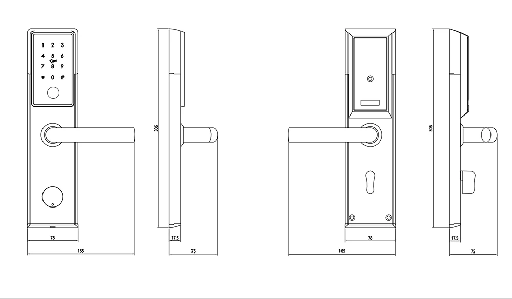 SUS304 Bàn phím điều khiển từ xa tùy chọn cerradura inteligente thép không gỉ ttlock xử lý thông minh khóa cửa vân tay