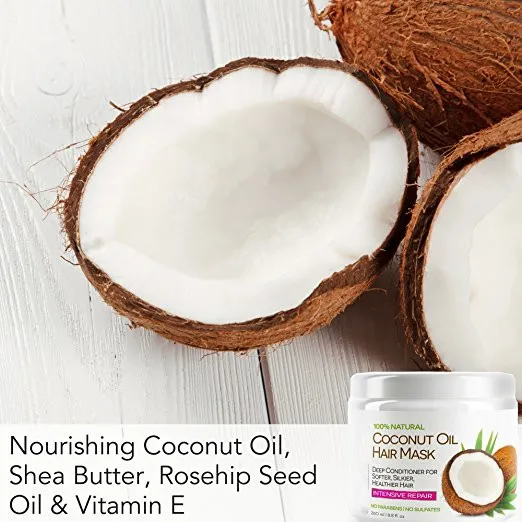 
 Оптовая продажа, натуральный Уход за волосами, Кокосовая восстанавливающая маска для волос, частная марка, маска для волос на заказ  