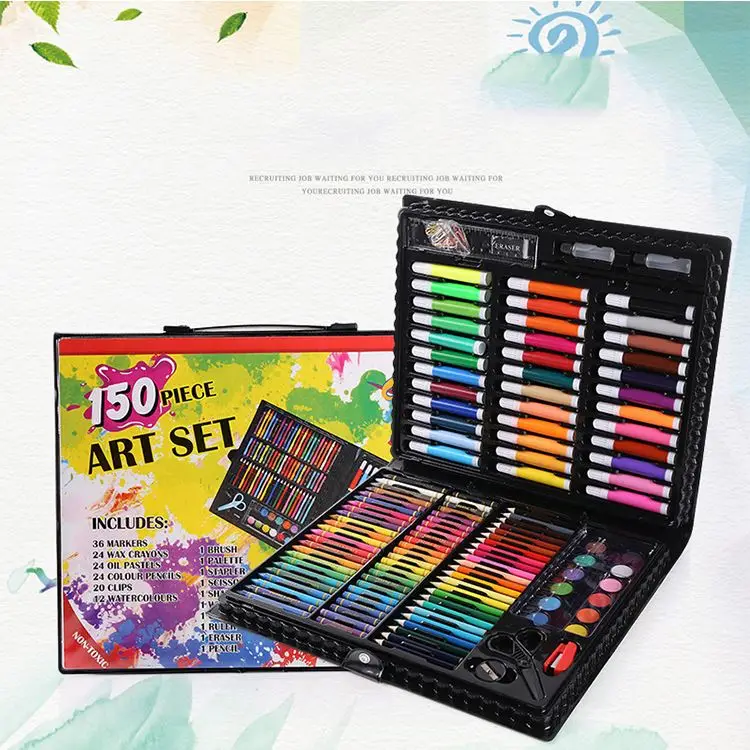 150 Piece Children's Permanent Brush Watercolor Pen Set Color Pen Crayon Art Graffiti Diy Painting Tool Washable Marker for Kids