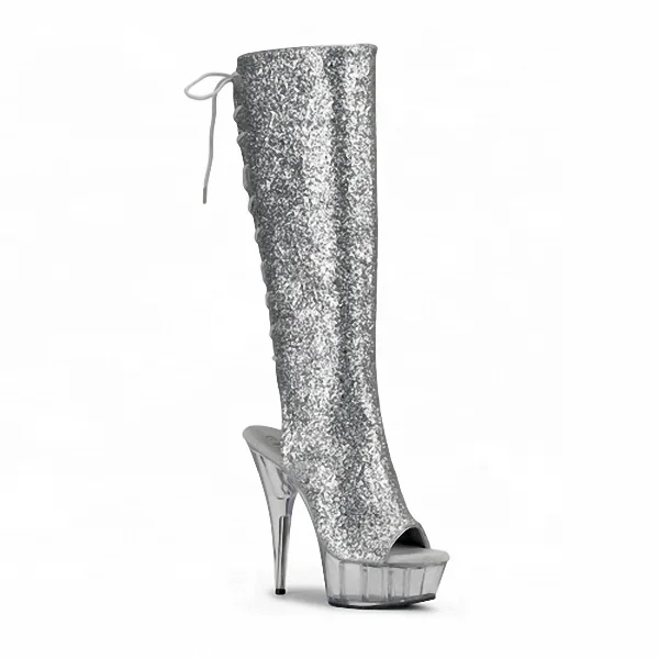 plus size glitter boots