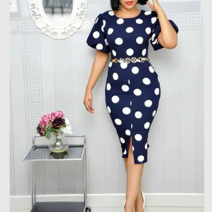 Buy Short Sleeve White Yellow Polka Dot 