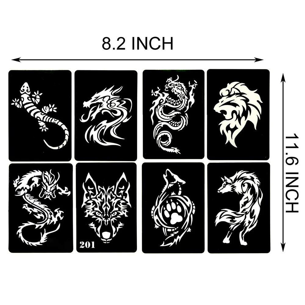 Big Temporary Water Transfer Printing Custom Design Henna Tattoos Stencil Stickers