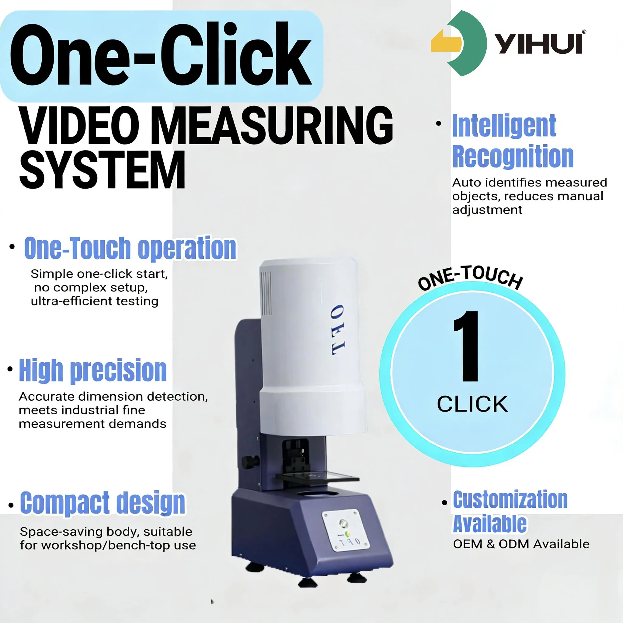High Precision Fast Measurement One Key One Button Video Measuring Machine supplier